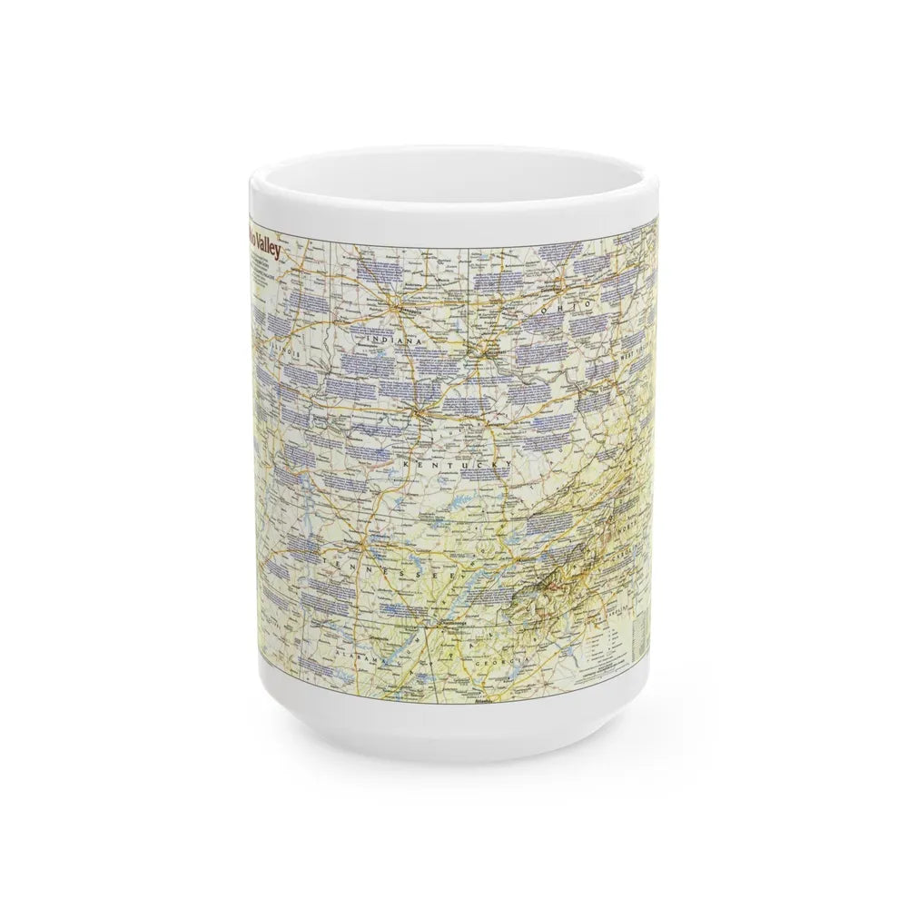 USA - Ohio Valley 1 (1985) (Map) White Coffee Mug-15oz-Go Mug Yourself