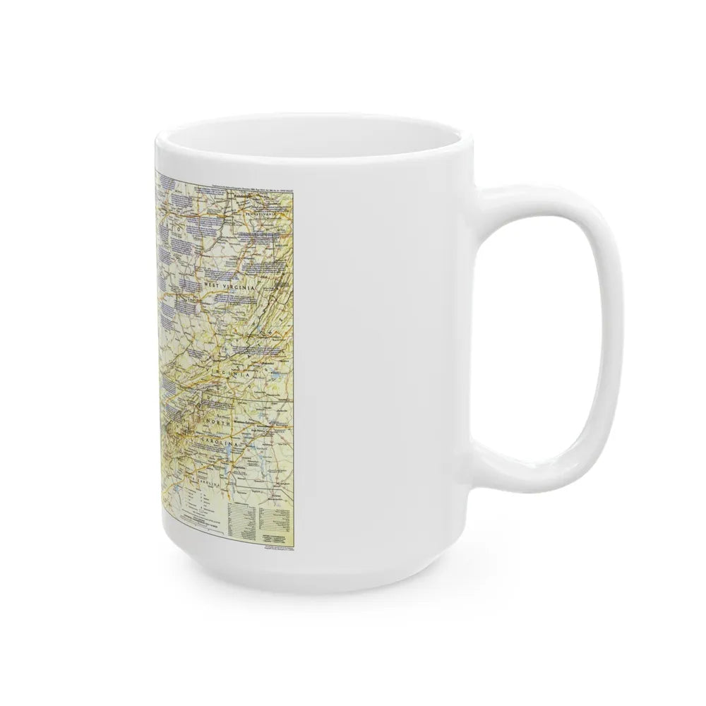 USA - Ohio Valley 1 (1985) (Map) White Coffee Mug-Go Mug Yourself