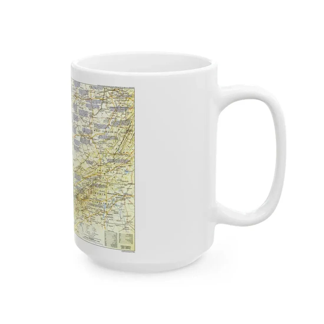 USA - Ohio Valley 1 (1985) (Map) White Coffee Mug - Go Mug Yourself