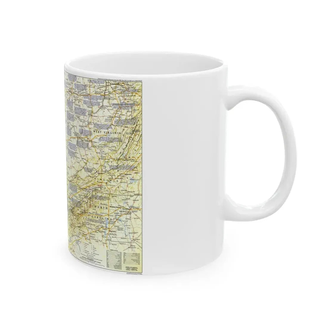 USA - Ohio Valley 1 (1985) (Map) White Coffee Mug - Go Mug Yourself