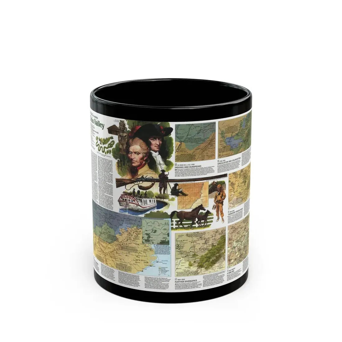 USA - Ohio Valley 2 (1985) (Map) Black Coffee Mug 11oz - Go Mug Yourself