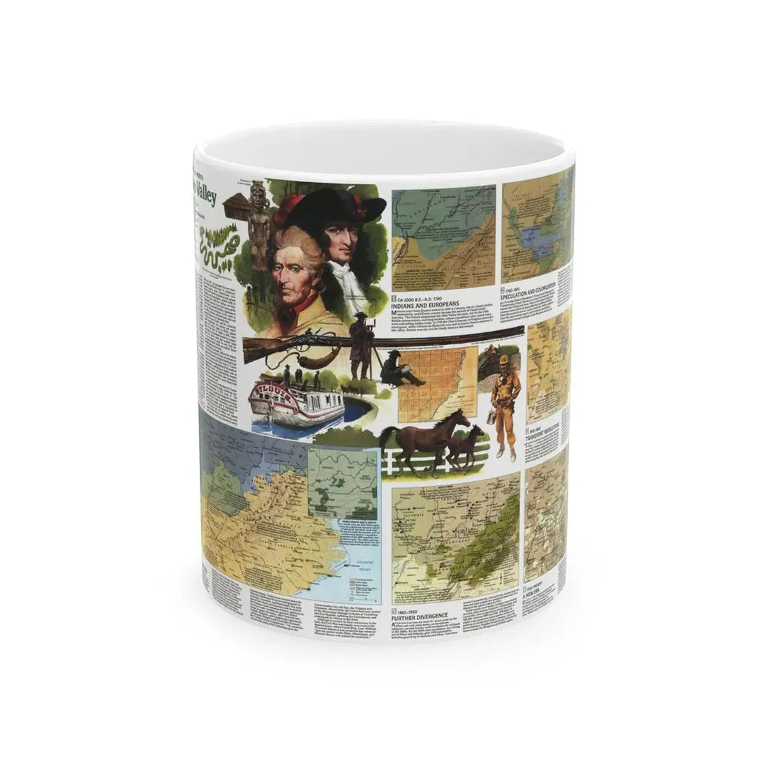 USA - Ohio Valley 2 (1985) (Map) White Coffee Mug 11oz - Go Mug Yourself