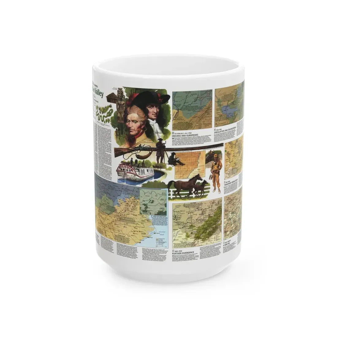 USA - Ohio Valley 2 (1985) (Map) White Coffee Mug 15oz - Go Mug Yourself