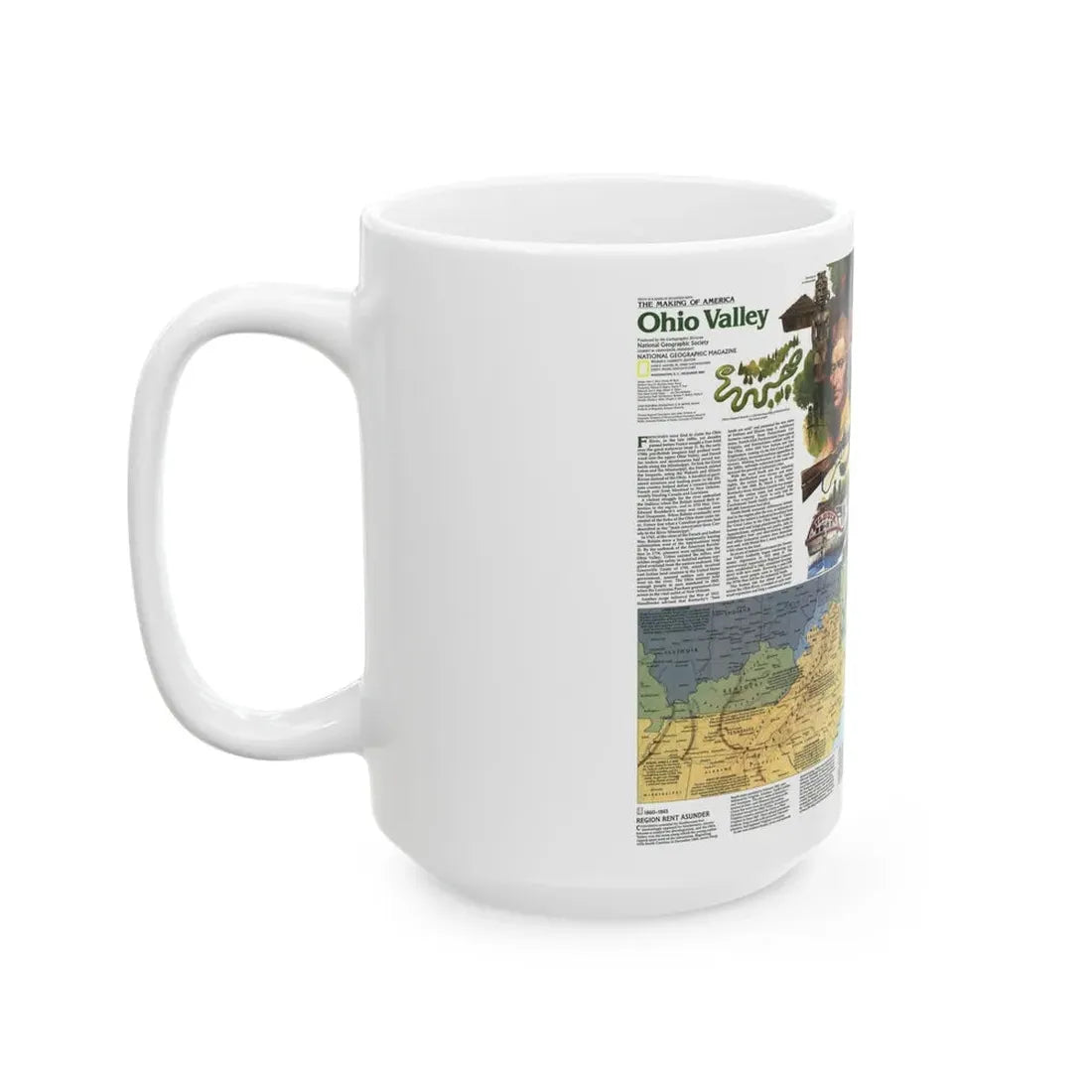 USA - Ohio Valley 2 (1985) (Map) White Coffee Mug - Go Mug Yourself