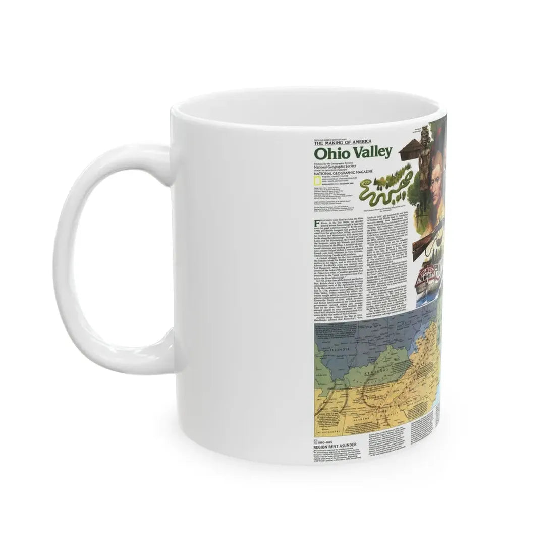 USA - Ohio Valley 2 (1985) (Map) White Coffee Mug - Go Mug Yourself