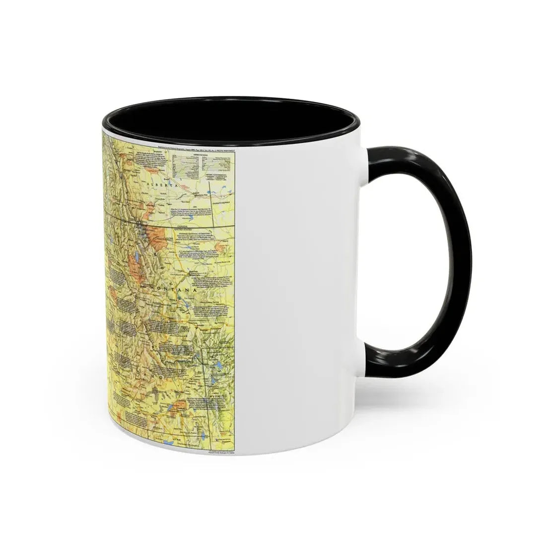 USA - Pacific Northwest 1 (1986) (Map) Accent Coffee Mug - Go Mug Yourself