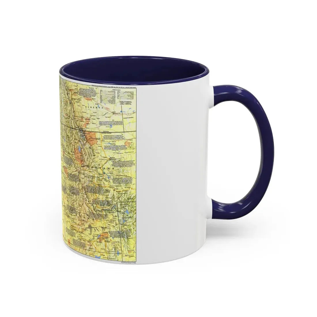 USA - Pacific Northwest 1 (1986) (Map) Accent Coffee Mug - Go Mug Yourself