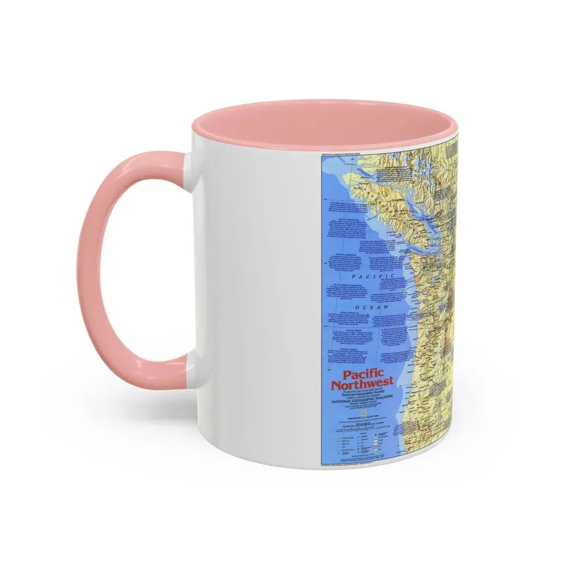 USA - Pacific Northwest 1 (1986) (Map) Accent Coffee Mug - Go Mug Yourself