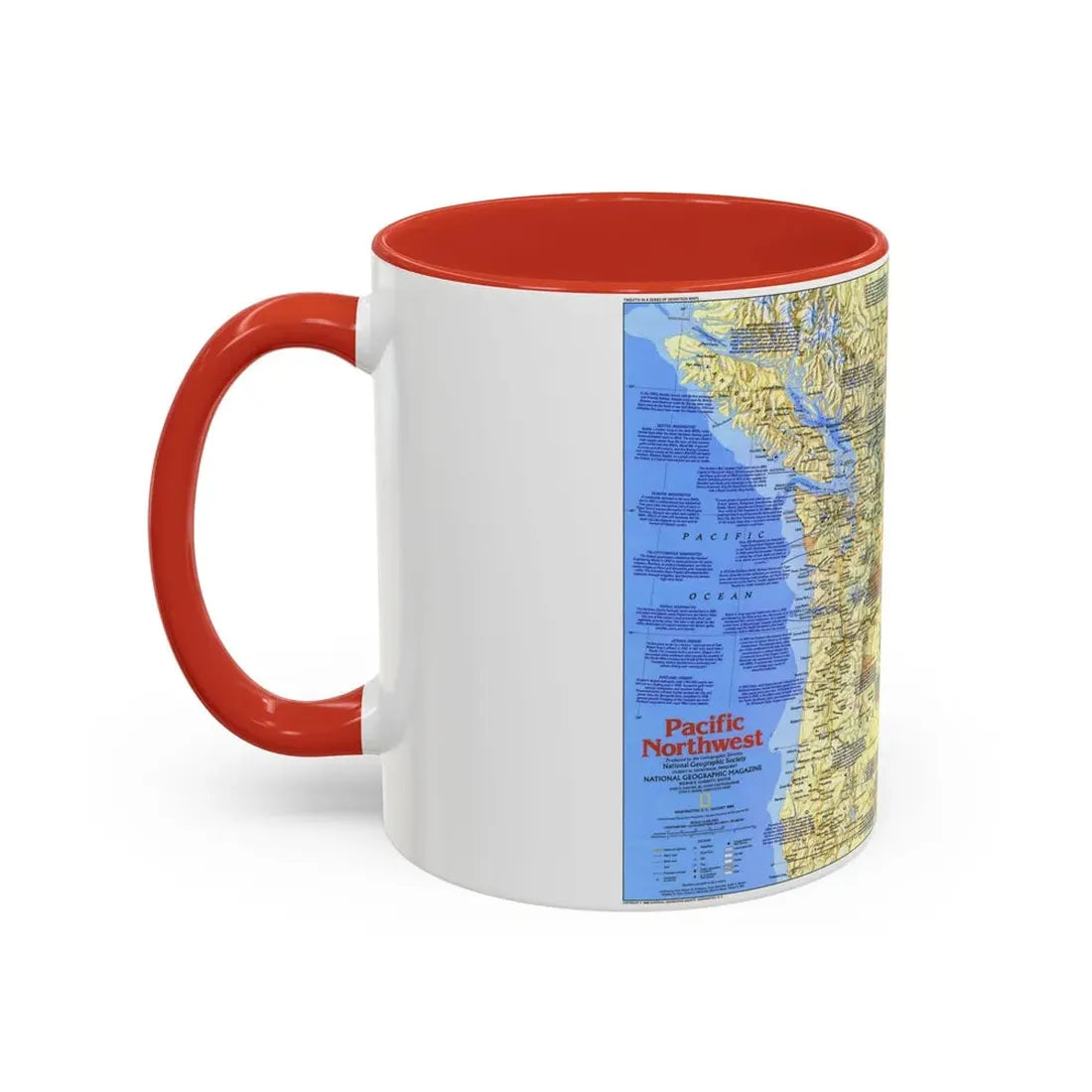 USA - Pacific Northwest 1 (1986) (Map) Accent Coffee Mug - Go Mug Yourself