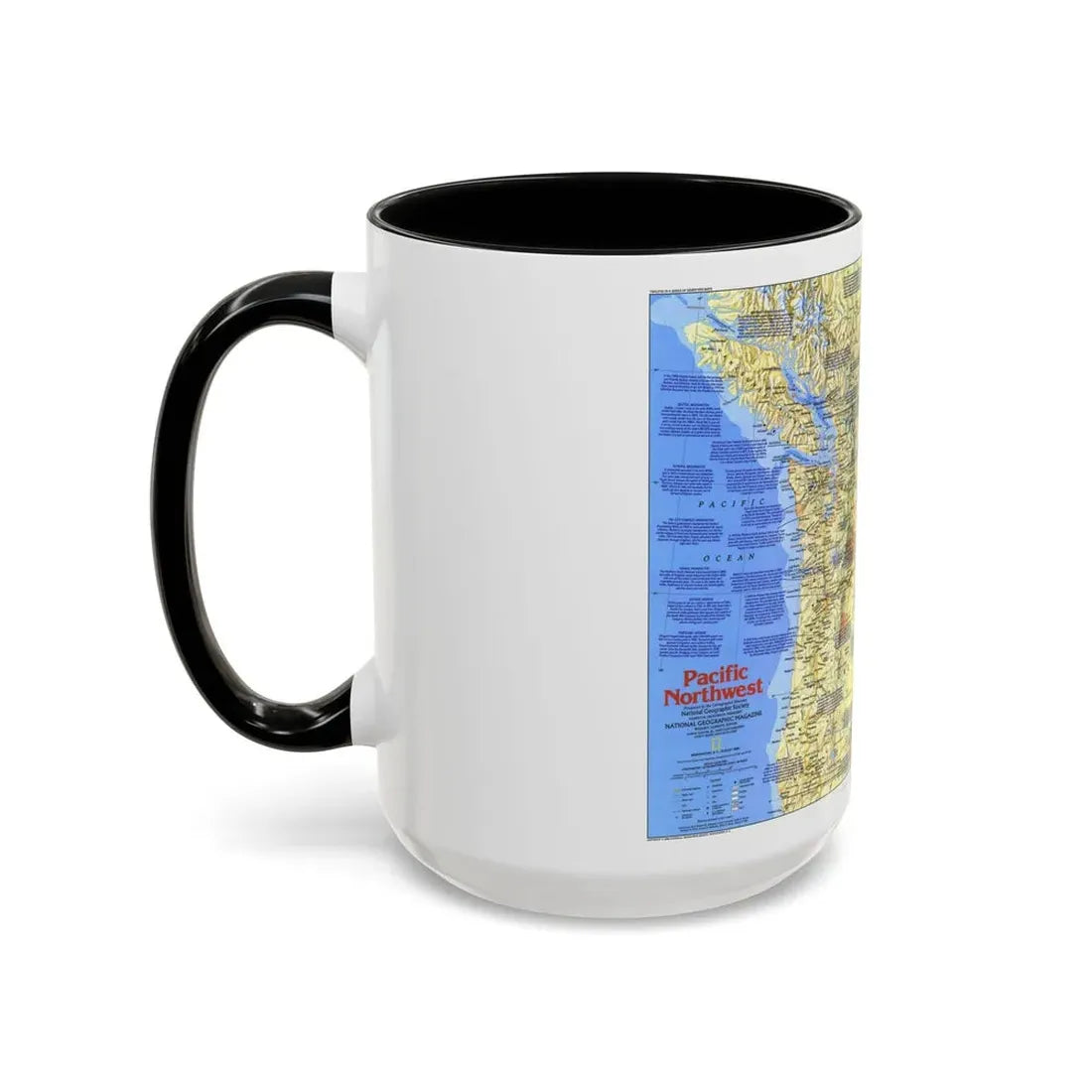 USA - Pacific Northwest 1 (1986) (Map) Accent Coffee Mug - Go Mug Yourself