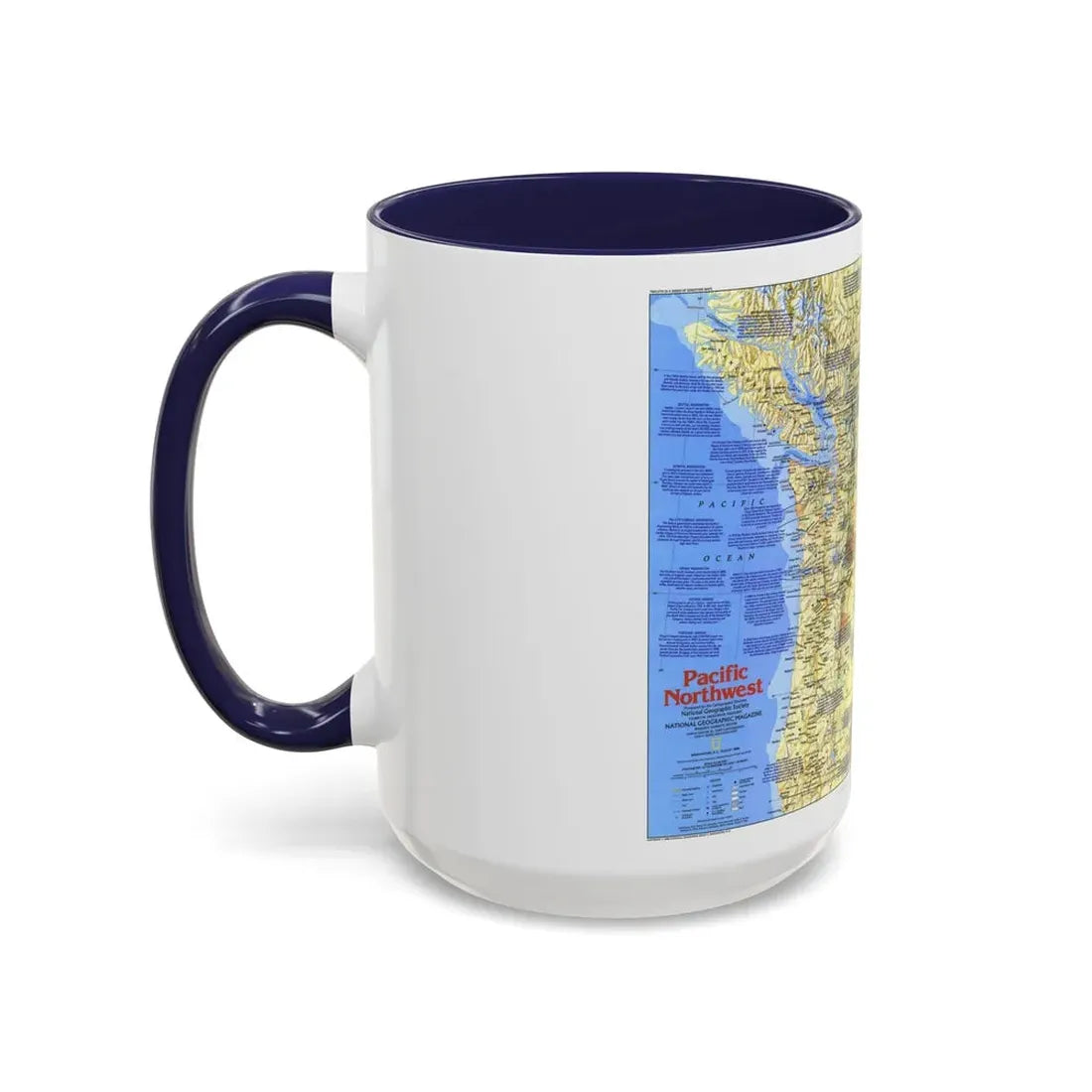 USA - Pacific Northwest 1 (1986) (Map) Accent Coffee Mug - Go Mug Yourself