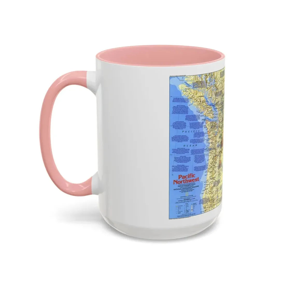 USA - Pacific Northwest 1 (1986) (Map) Accent Coffee Mug - Go Mug Yourself