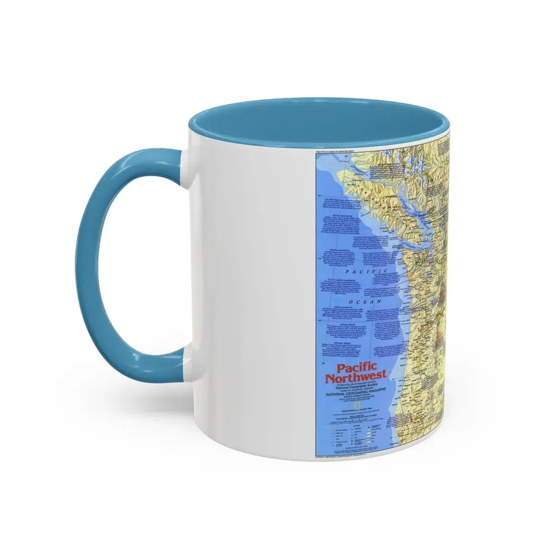 USA - Pacific Northwest 1 (1986) (Map) Accent Coffee Mug - Go Mug Yourself