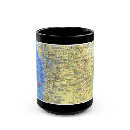 USA - Pacific Northwest 1 (1986) (Map) Black Coffee Mug 15oz - Go Mug Yourself