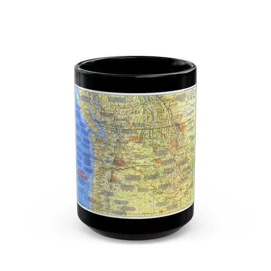 USA - Pacific Northwest 1 (1986) (Map) Black Coffee Mug 15oz - Go Mug Yourself