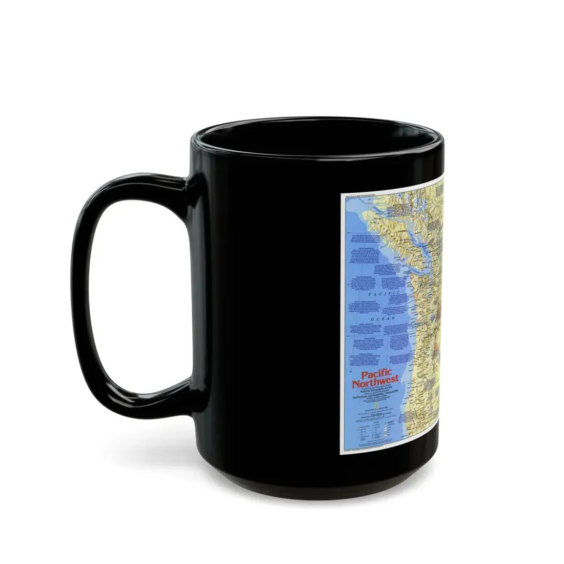 USA - Pacific Northwest 1 (1986) (Map) Black Coffee Mug - Go Mug Yourself