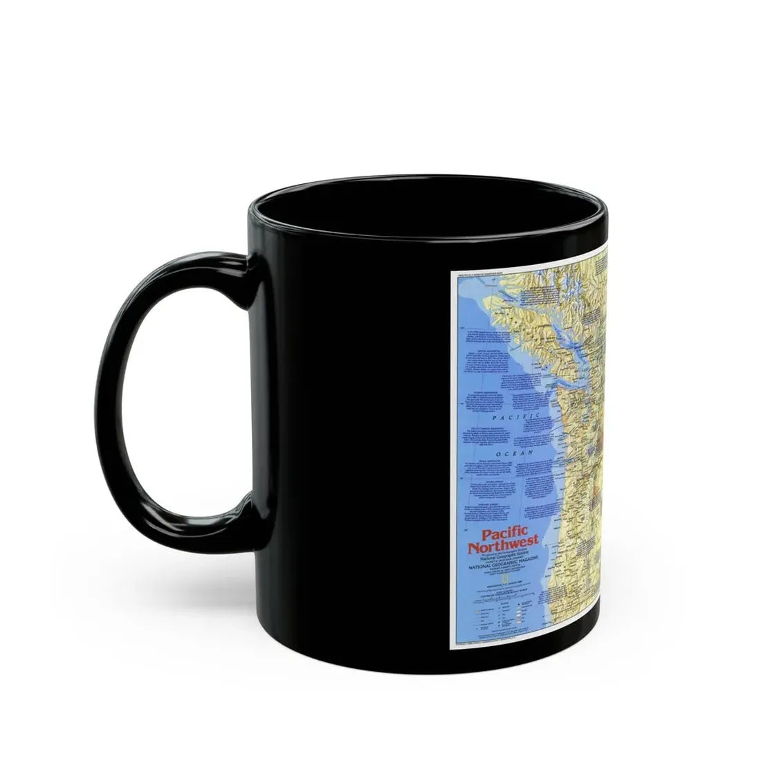 USA - Pacific Northwest 1 (1986) (Map) Black Coffee Mug - Go Mug Yourself