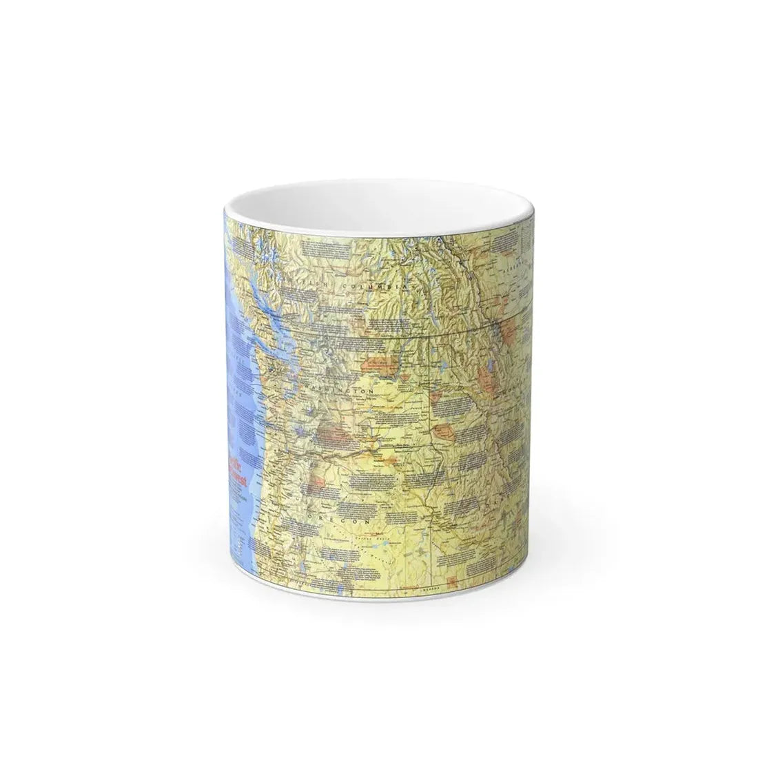 USA - Pacific Northwest 1 (1986) (Map) Color Changing Mug 11oz Default Title 11oz - Go Mug Yourself