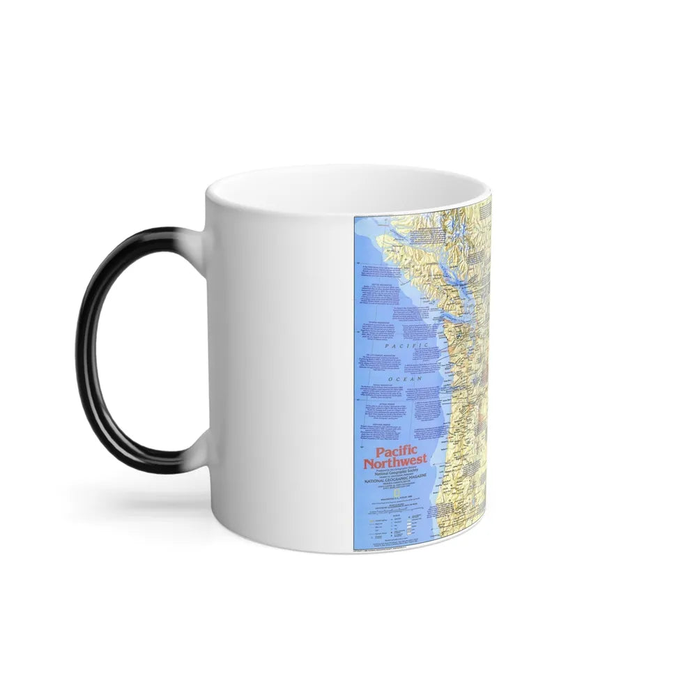 USA - Pacific Northwest 1 (1986) (Map) Color Changing Mug 11oz-Go Mug Yourself