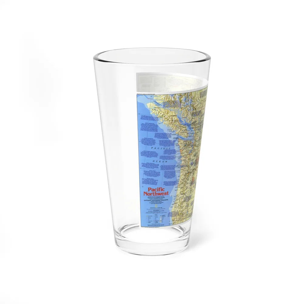 USA - Pacific Northwest 1 (1986) (Map) Pint Glass 16oz-Go Mug Yourself