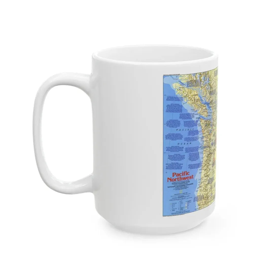 USA - Pacific Northwest 1 (1986) (Map) White Coffee Mug - Go Mug Yourself