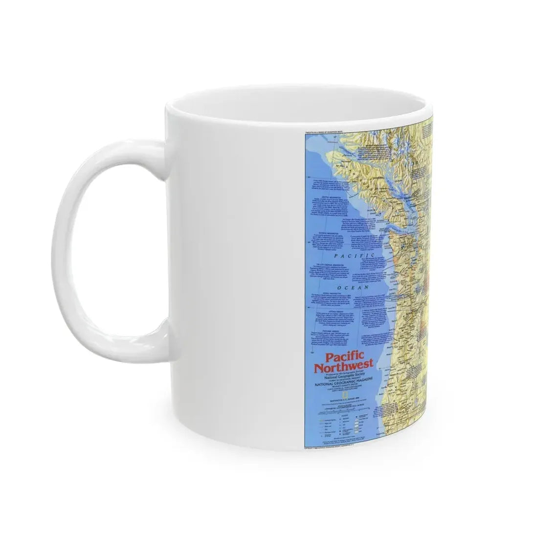 USA - Pacific Northwest 1 (1986) (Map) White Coffee Mug - Go Mug Yourself