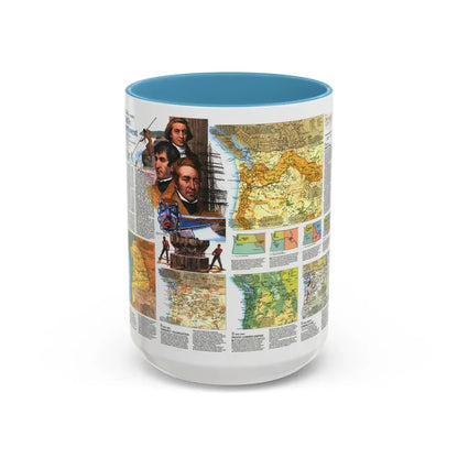 USA - Pacific Northwest 2 (1986) (Map) Accent Coffee Mug 15oz Light Blue - Go Mug Yourself