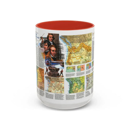 USA - Pacific Northwest 2 (1986) (Map) Accent Coffee Mug 15oz Red - Go Mug Yourself