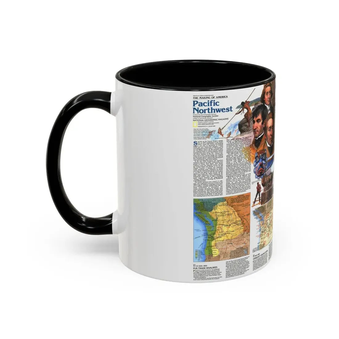 USA - Pacific Northwest 2 (1986) (Map) Accent Coffee Mug - Go Mug Yourself