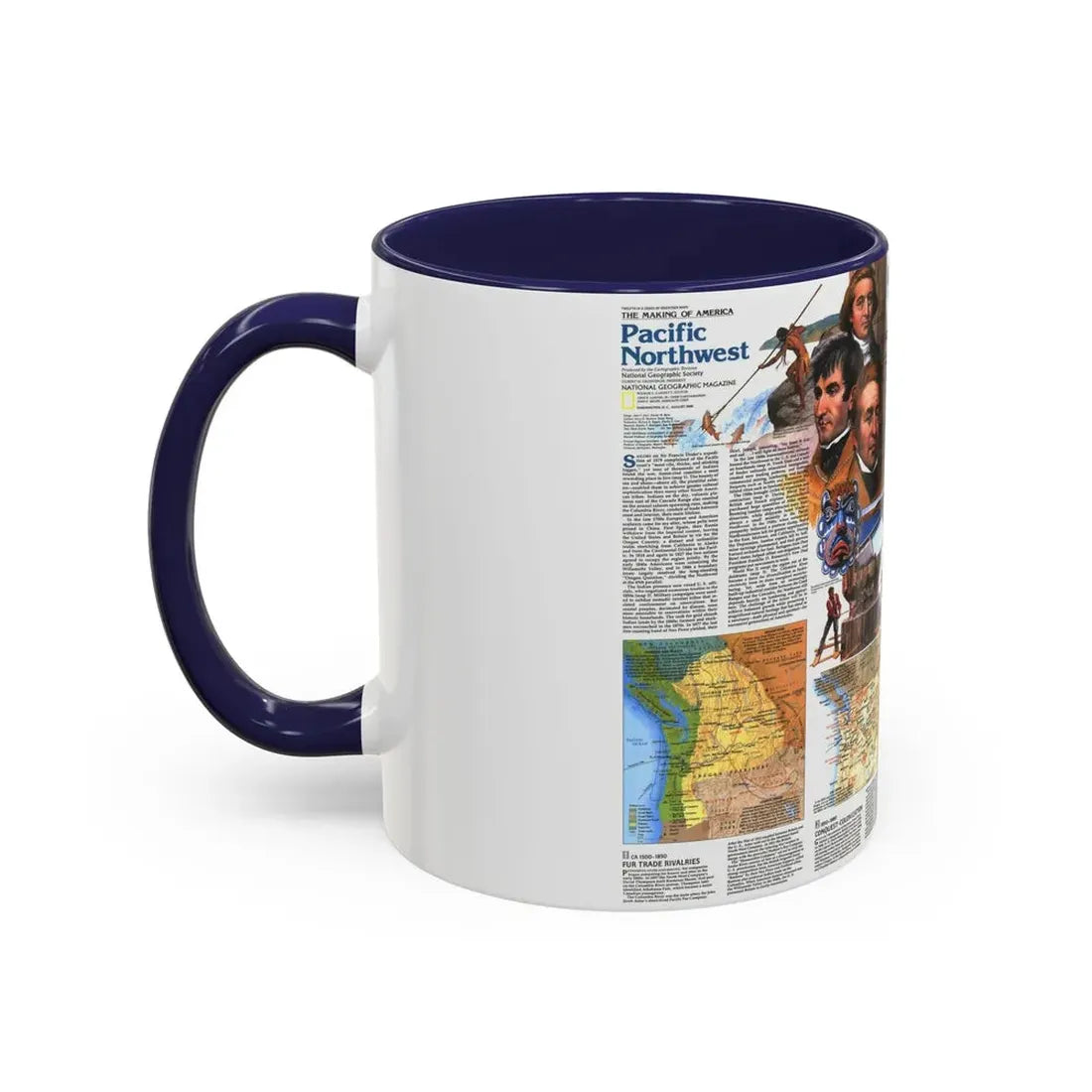 USA - Pacific Northwest 2 (1986) (Map) Accent Coffee Mug - Go Mug Yourself