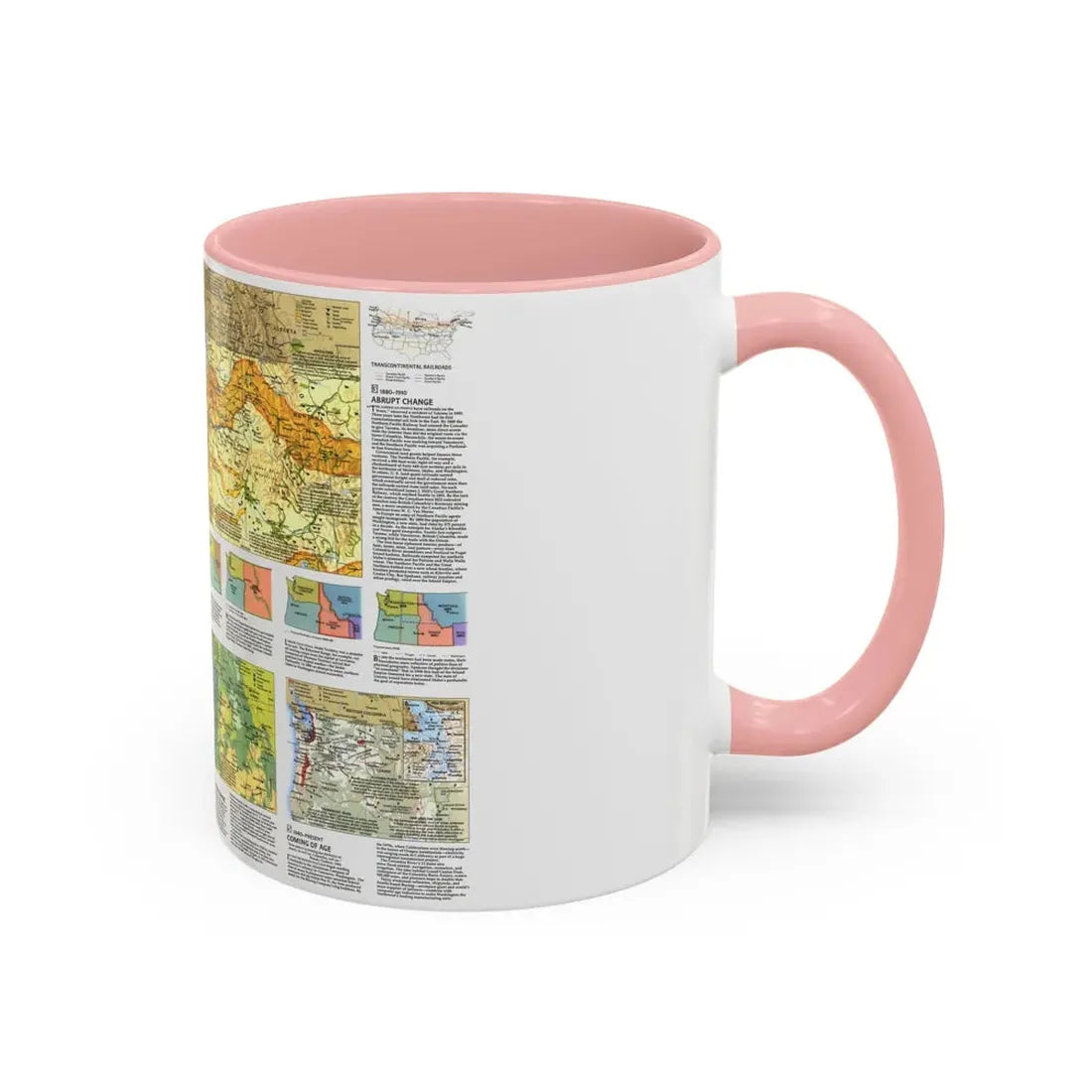 USA - Pacific Northwest 2 (1986) (Map) Accent Coffee Mug - Go Mug Yourself