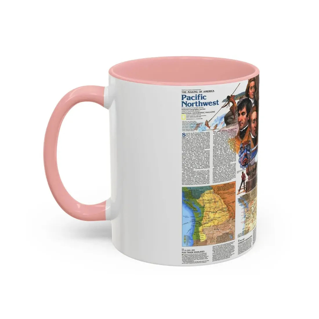 USA - Pacific Northwest 2 (1986) (Map) Accent Coffee Mug - Go Mug Yourself
