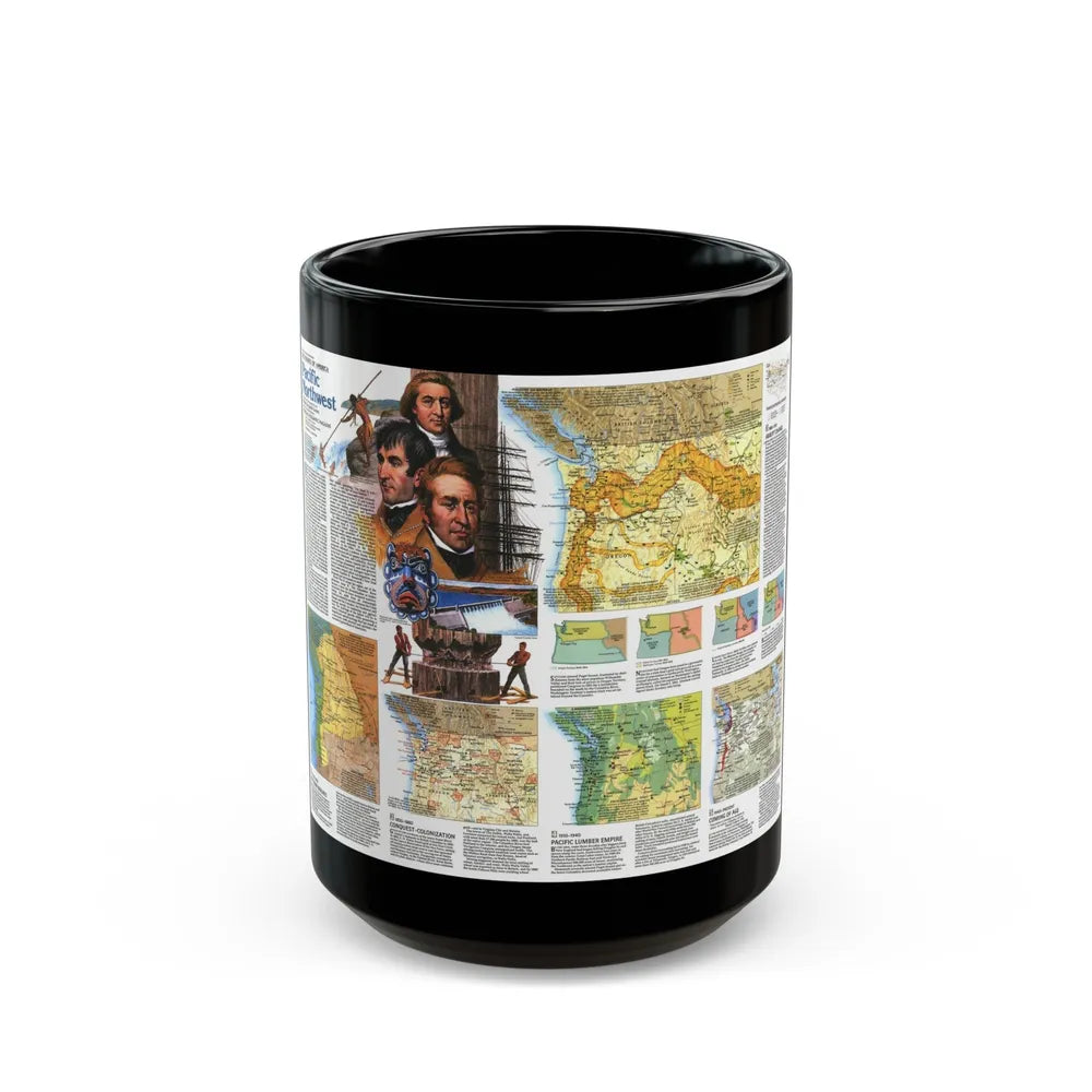 USA - Pacific Northwest 2 (1986) (Map) Black Coffee Mug-15oz-Go Mug Yourself