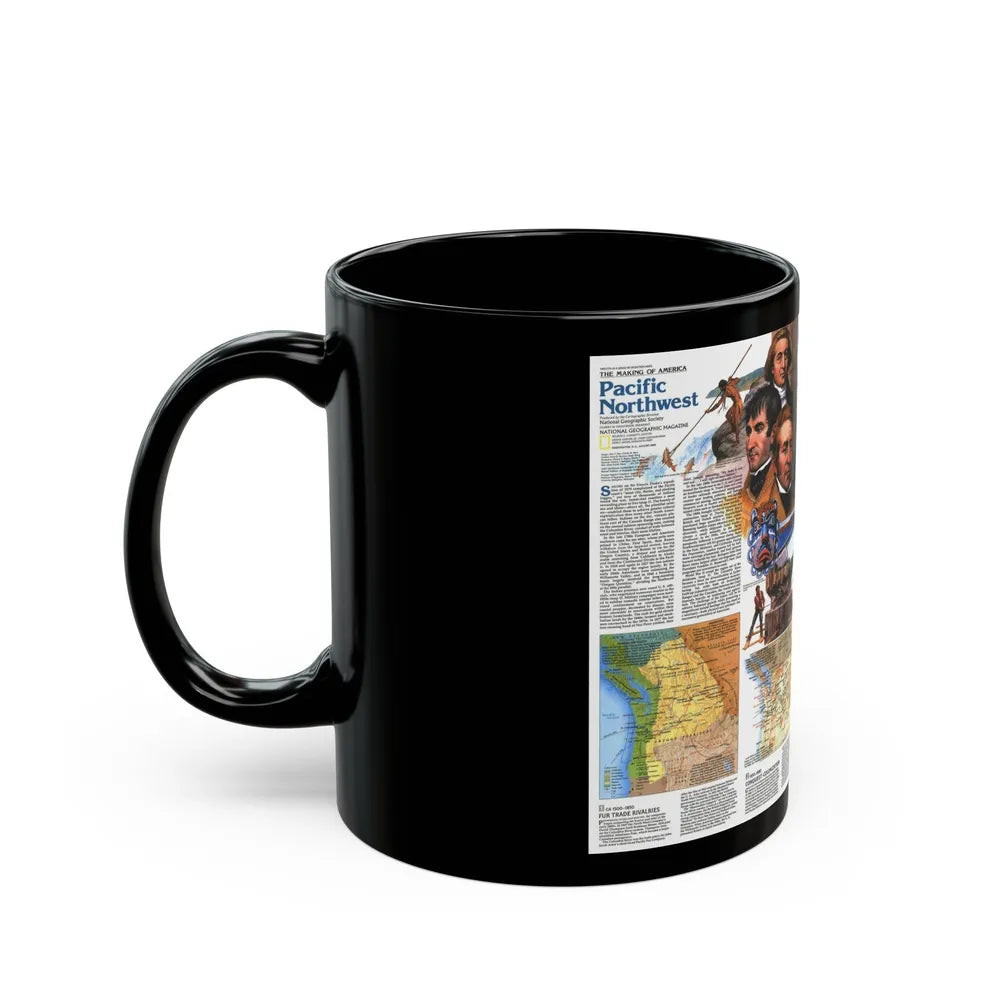 USA - Pacific Northwest 2 (1986) (Map) Black Coffee Mug-Go Mug Yourself