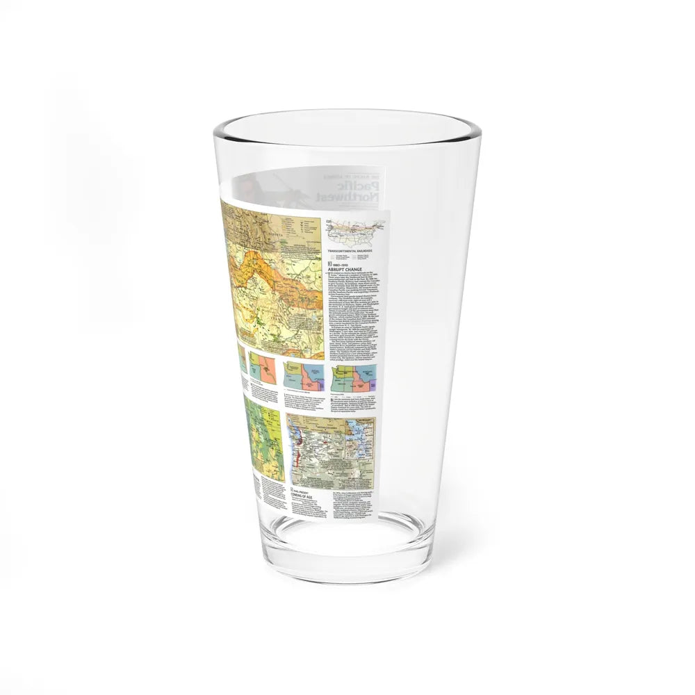 USA - Pacific Northwest 2 (1986) (Map) Pint Glass 16oz-Go Mug Yourself