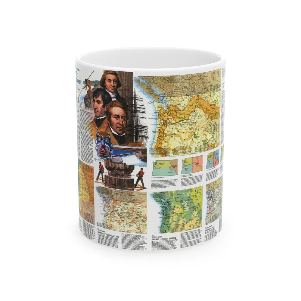 USA - Pacific Northwest 2 (1986) (Map) White Coffee Mug-11oz-Go Mug Yourself