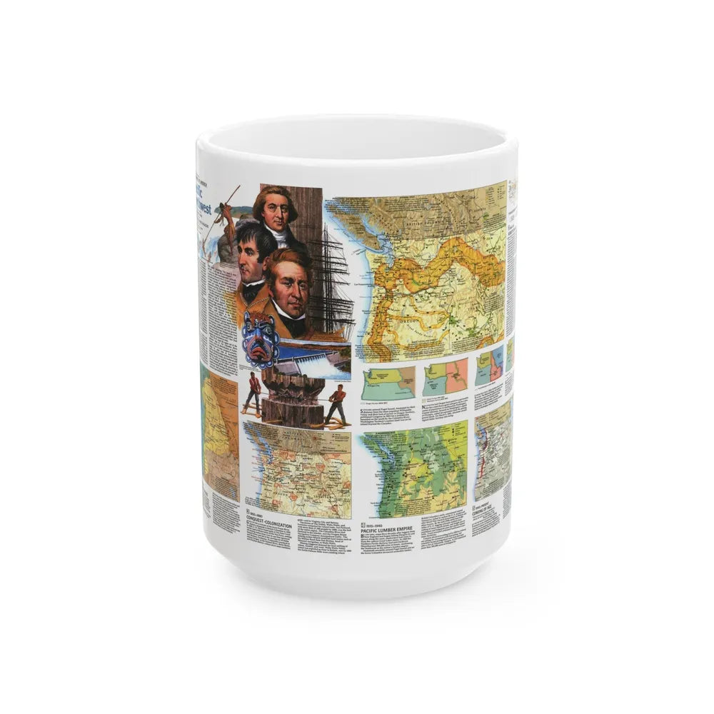 USA - Pacific Northwest 2 (1986) (Map) White Coffee Mug-15oz-Go Mug Yourself