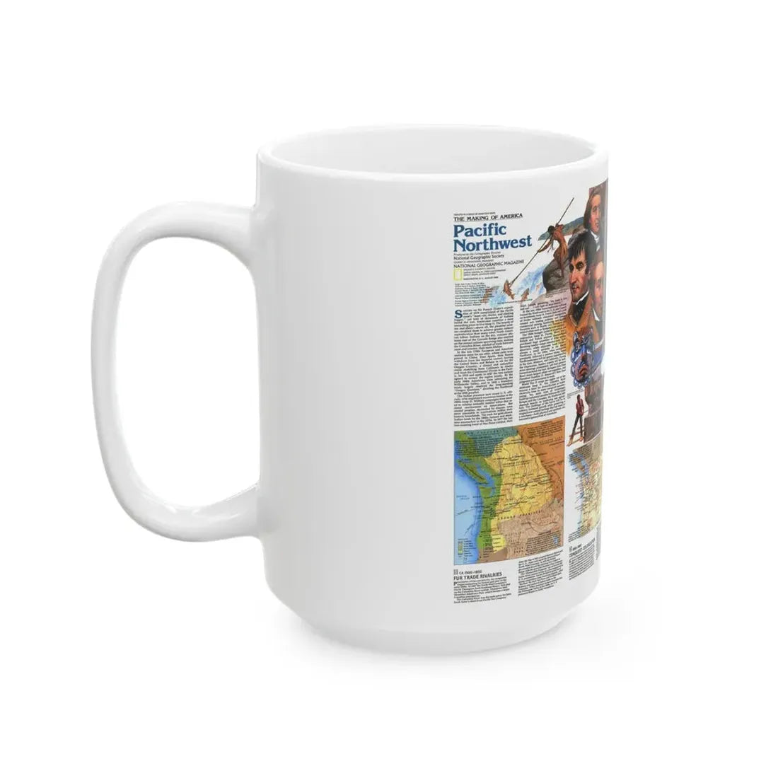 USA - Pacific Northwest 2 (1986) (Map) White Coffee Mug - Go Mug Yourself