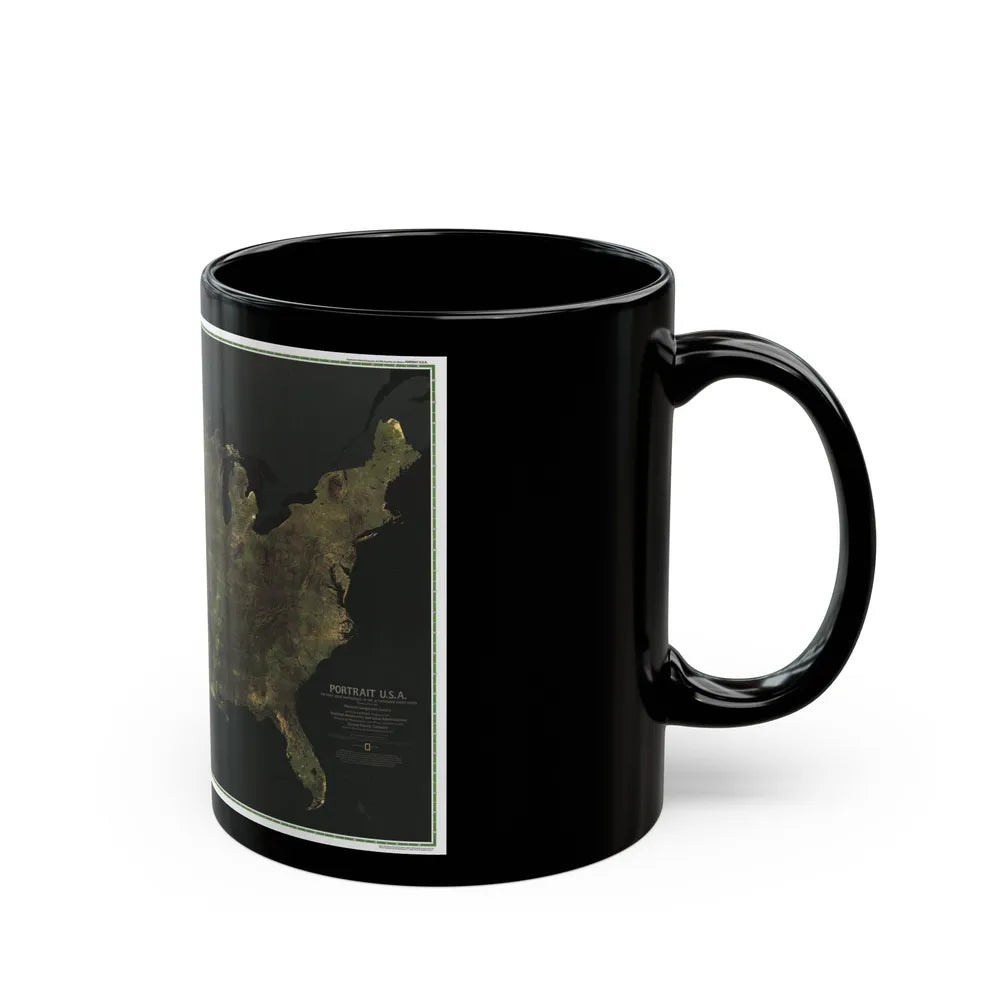 USA - Portrait U.S.A (1976) (Map) Black Coffee Mug-Go Mug Yourself