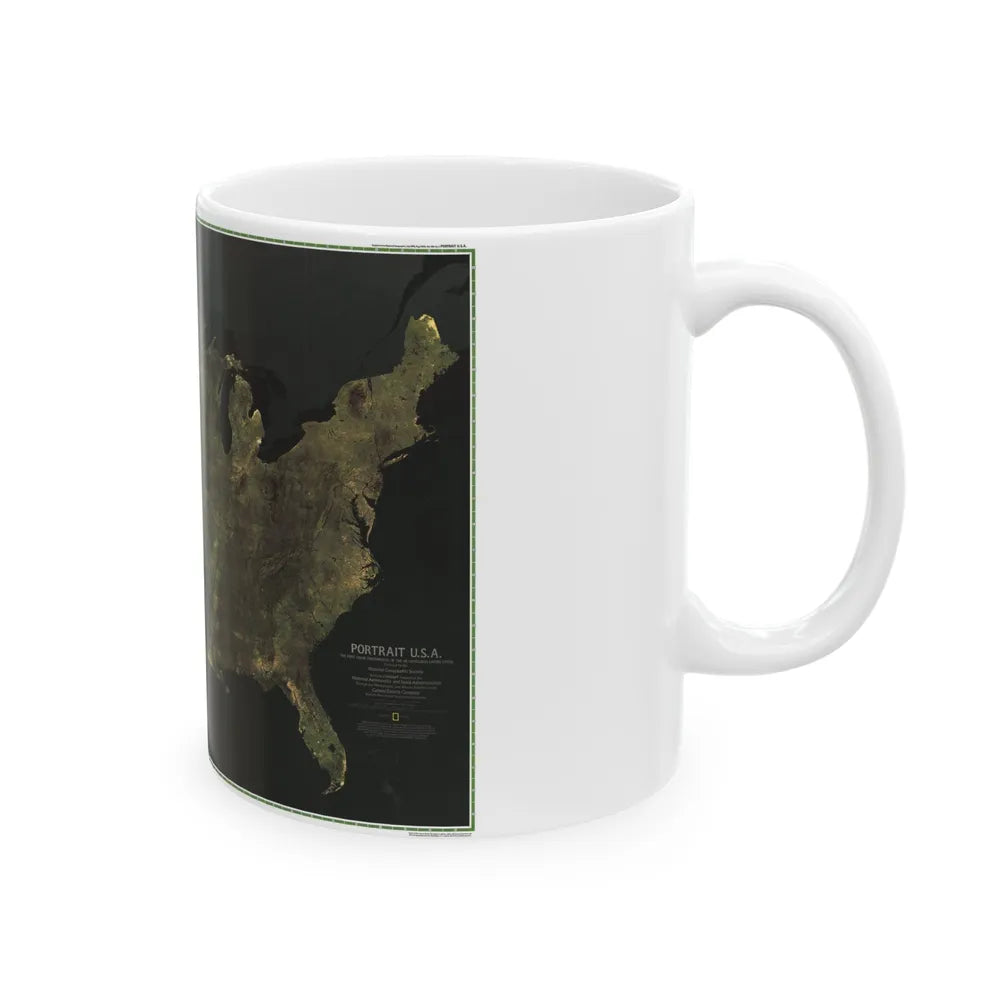 USA - Portrait U.S.A (1976) (Map) White Coffee Mug-Go Mug Yourself