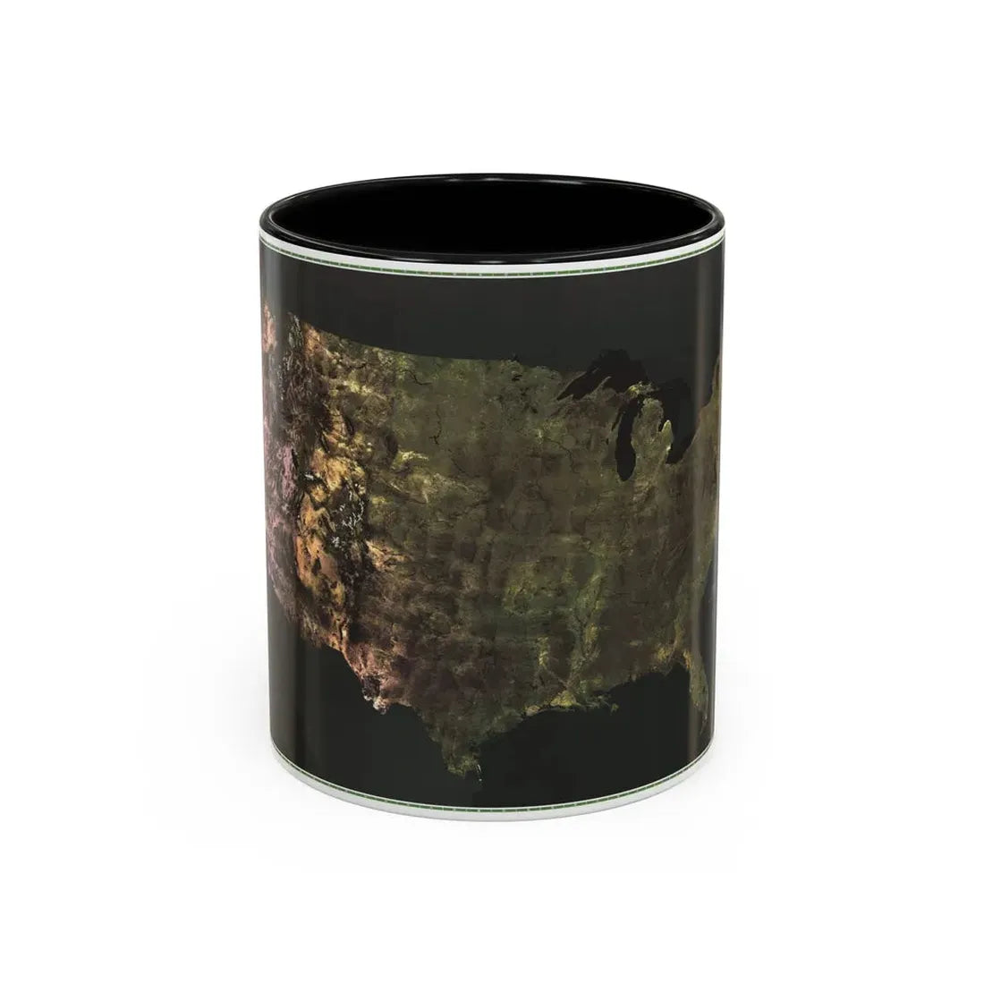 USA - Portrait U.S.A (1976) (Map) Accent Coffee Mug 11oz Black - Go Mug Yourself