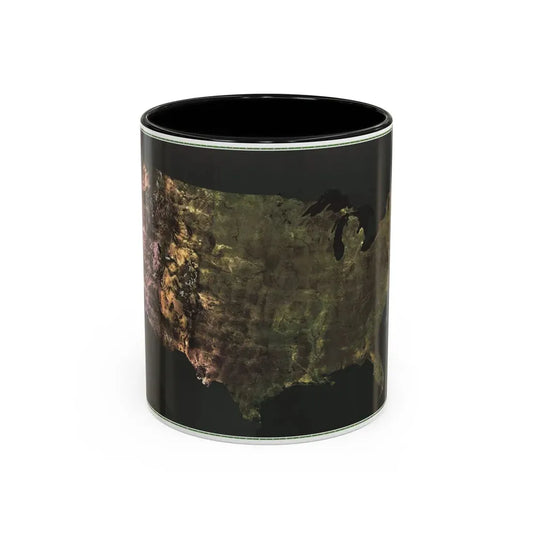 USA - Portrait U.S.A (1976) (Map) Accent Coffee Mug 11oz Black - Go Mug Yourself