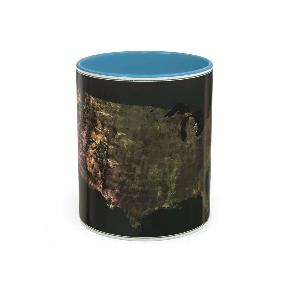 USA - Portrait U.S.A (1976) (Map) Accent Coffee Mug 11oz Light Blue - Go Mug Yourself