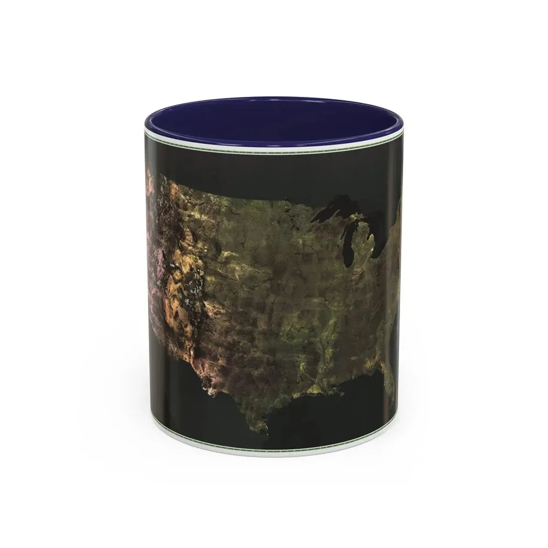 USA - Portrait U.S.A (1976) (Map) Accent Coffee Mug 11oz Navy - Go Mug Yourself