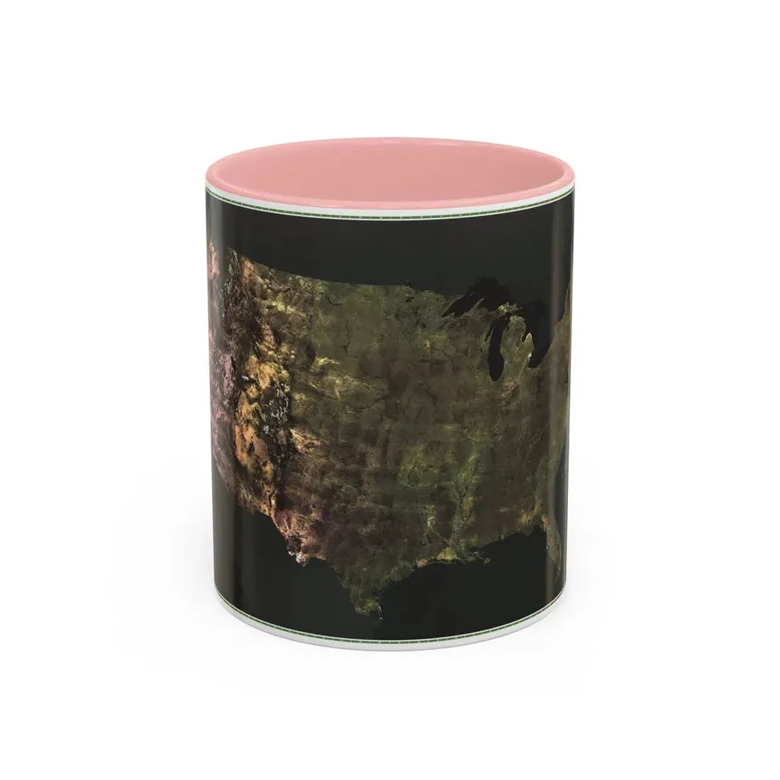 USA - Portrait U.S.A (1976) (Map) Accent Coffee Mug 11oz Pink - Go Mug Yourself