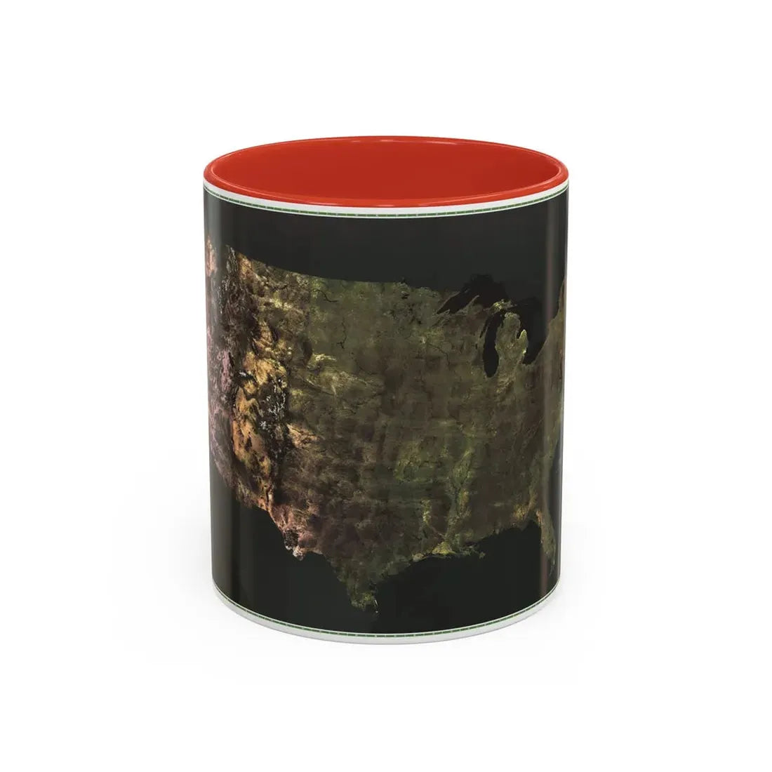 USA - Portrait U.S.A (1976) (Map) Accent Coffee Mug 11oz Red - Go Mug Yourself
