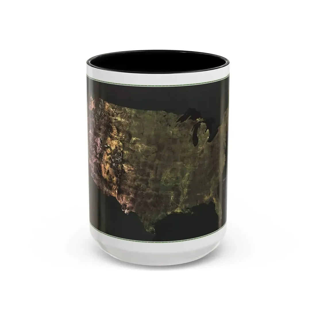 USA - Portrait U.S.A (1976) (Map) Accent Coffee Mug 15oz Black - Go Mug Yourself