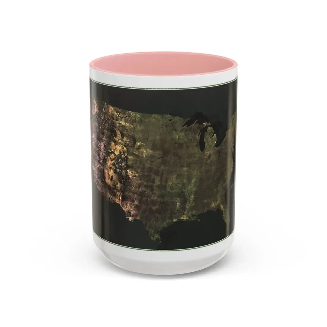 USA - Portrait U.S.A (1976) (Map) Accent Coffee Mug 15oz Pink - Go Mug Yourself
