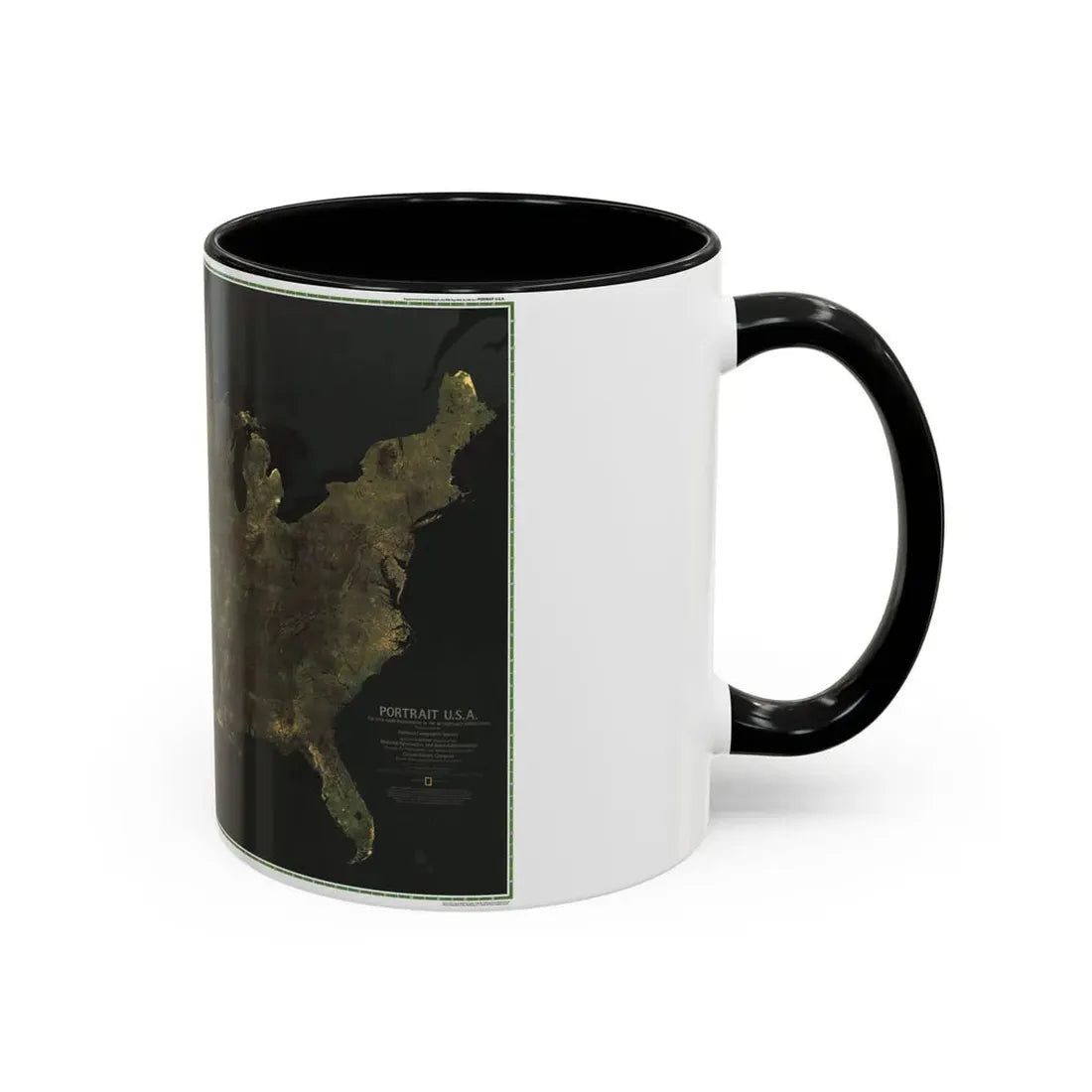 USA - Portrait U.S.A (1976) (Map) Accent Coffee Mug - Go Mug Yourself