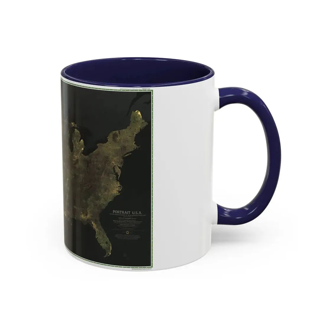USA - Portrait U.S.A (1976) (Map) Accent Coffee Mug - Go Mug Yourself